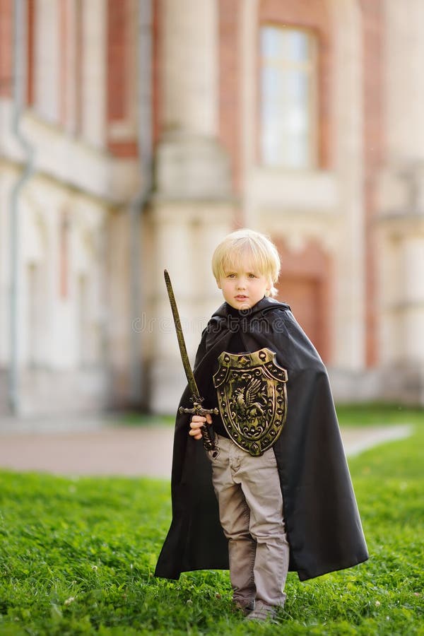 Portrait of a Cute Little Boy Dressed As a Medieval Knight Stock Photo ...