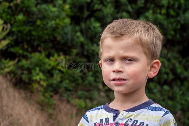 Little Four Year Old Boy Has Fun Playing at Home with Wooden Blocks ...