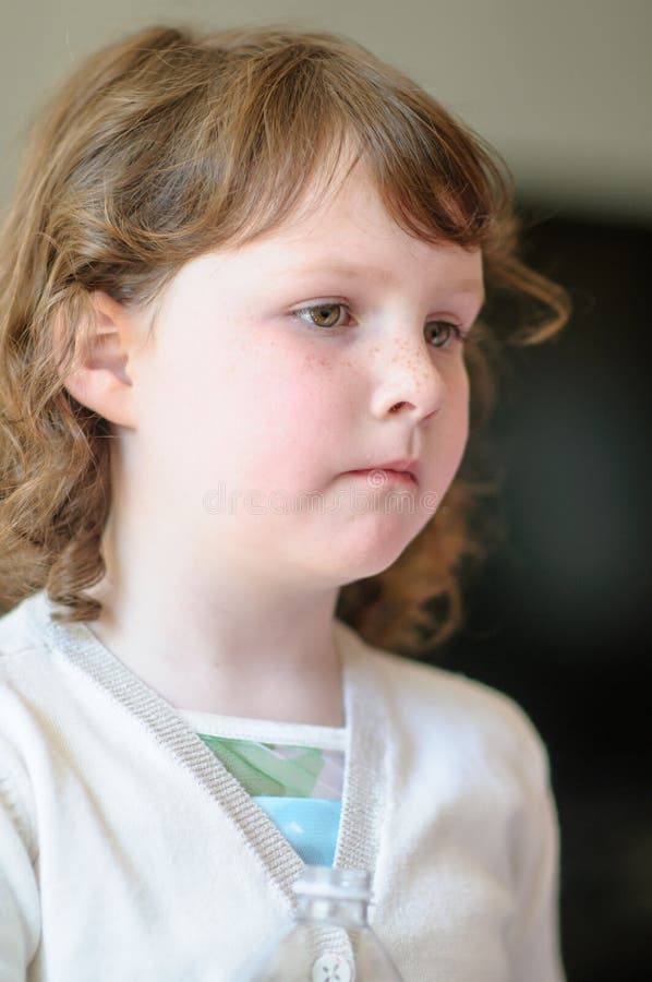 Portrait of a Cute Little Girl Inside Stock Image Image of expression