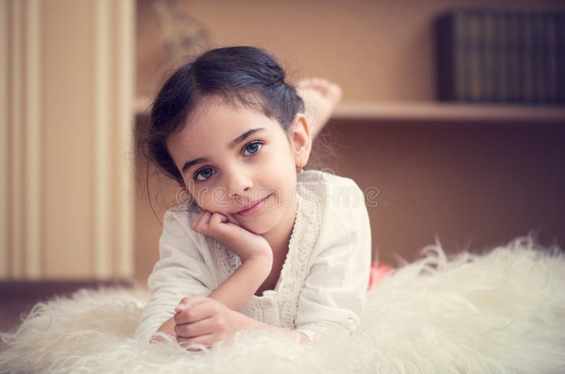 Portrait of cute little latino girl royalty free stock image