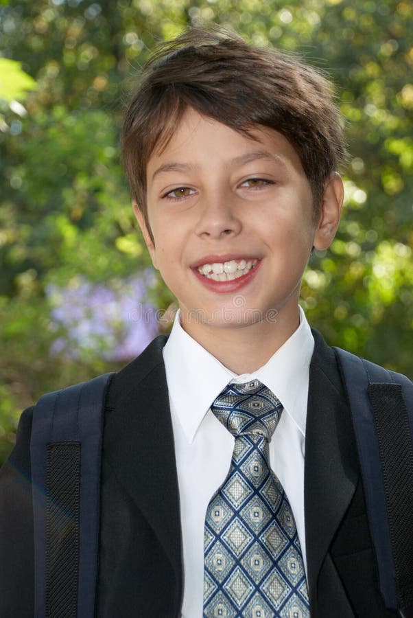 School boy wears tie stock photo. Image of elementary 33228192