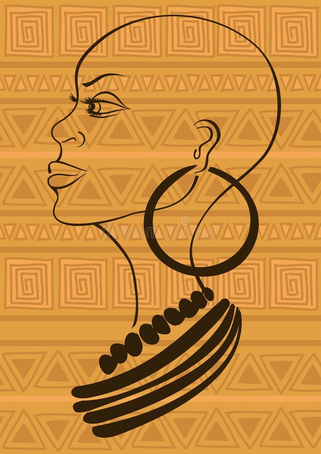 Portrait d'ensemble de belle fille tribale africaine illustration de vecteur Portrait d'ensemble de belle fille tribale africaine illustration de vecteur
