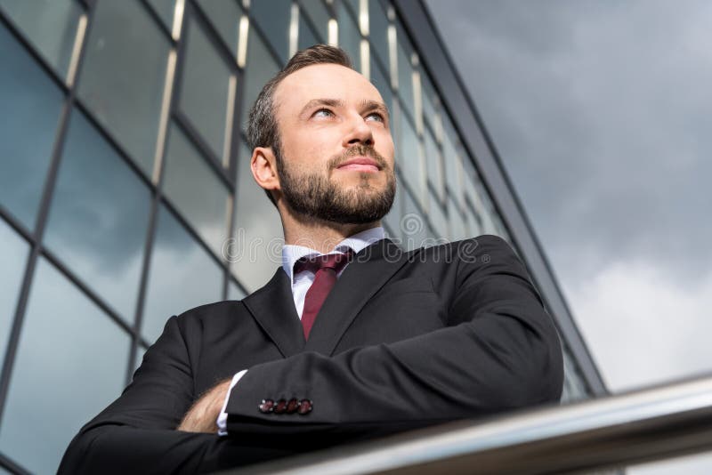Portrait d'homme d'affaires bel réussi image stock