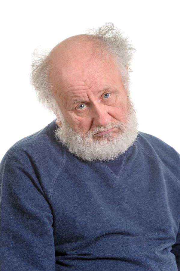 Portrait d'isolement baissant triste de vieil homme photos libres de droits Portrait d'isolement baissant triste de vieil homme photos libres de droits