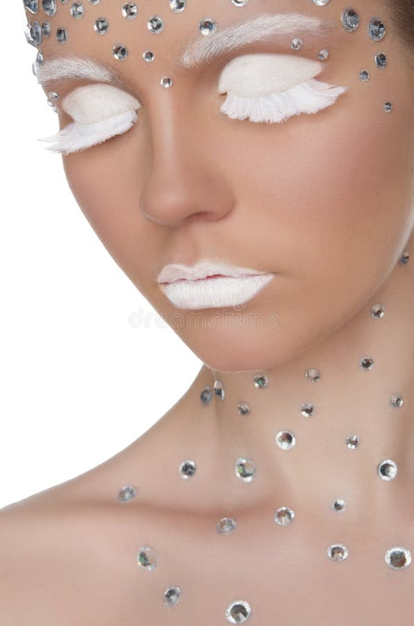 Portrait d'une belle femme avec un maquillage d'hiver images stock Portrait d'une belle femme avec un maquillage d'hiver images stock