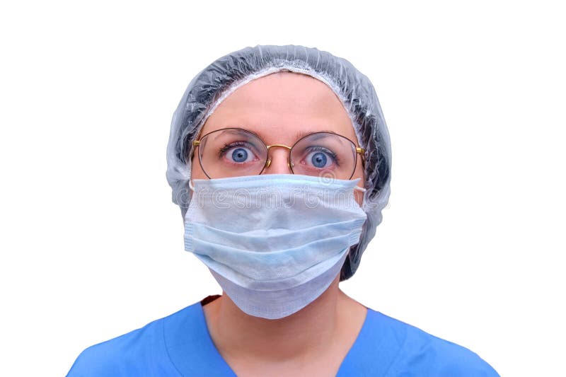 Portrait D'une Femme De Médecin Dans Un Bonnet Médical Avec Un