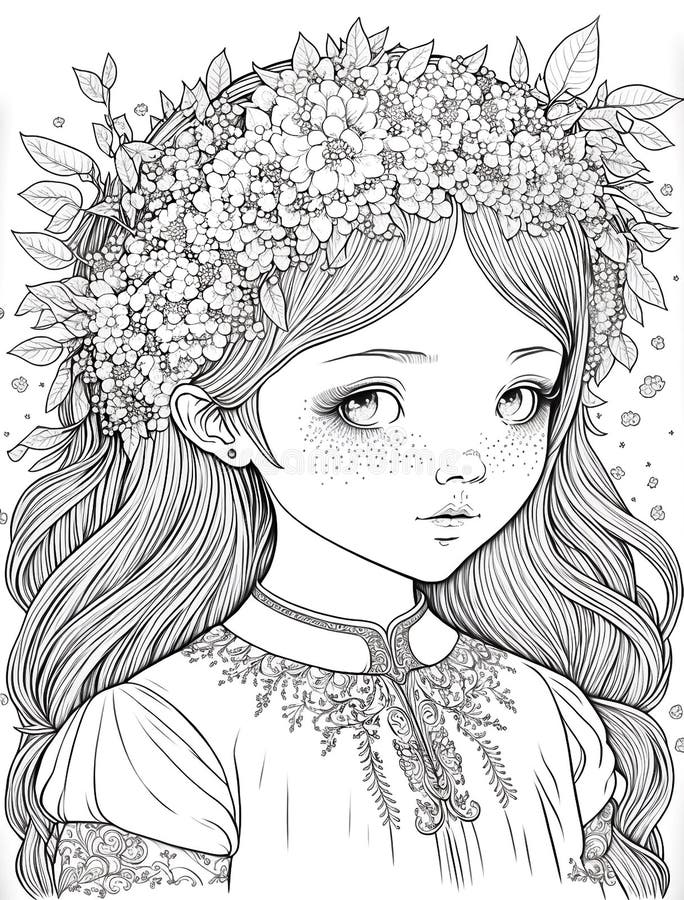 Portrait D'une Jeune Fille Adolescente Coloriage Livre Plan Dessin  Numérique Dessin Dessin Dessin Dessin Illustration Illustration Stock -  Illustration du fille, imaginaire: 270664851