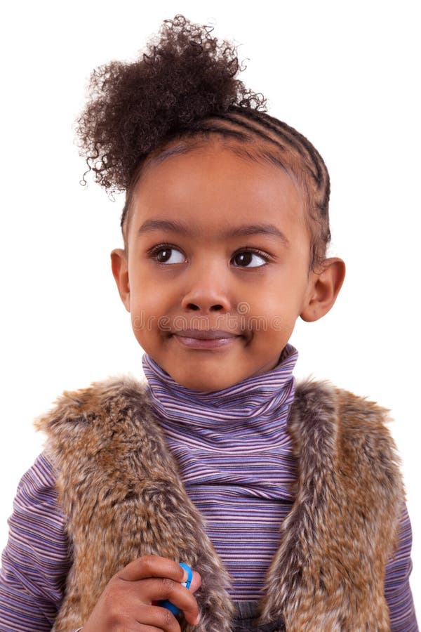 Portrait d'une petite fille d'afro-américain - personnes de race noire photos libres de droits Portrait d'une petite fille d'afro-américain - personnes de race noire photos libres de droits