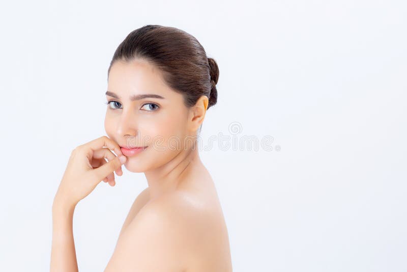 Portrait de beau maquillage de femme du cosmétique, du mois de contact de main de fille et du sourire attrayants photo libre de droits Portrait de beau maquillage de femme du cosmétique, du mois de contact de main de fille et du sourire attrayants photo libre de droits