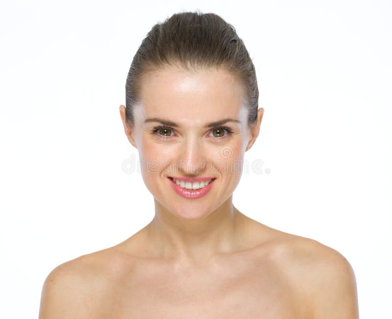 Portrait de beauté de jeune femme de sourire photo libre de droits Portrait de beauté de jeune femme de sourire photo libre de droits