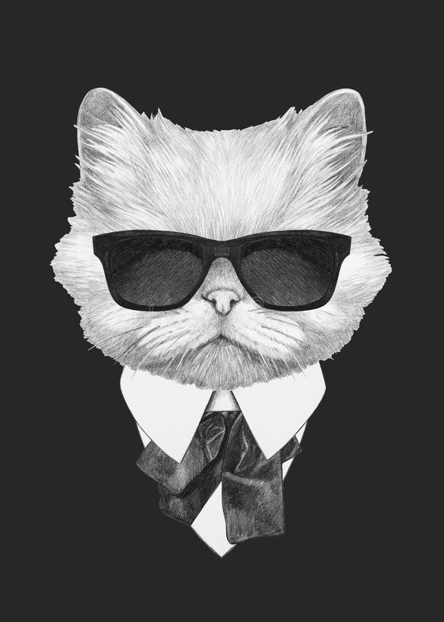 Portrait de chat persan dans le costume illustration libre de droits Portrait de chat persan dans le costume illustration libre de droits