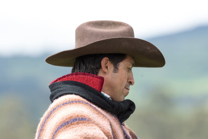 Portrait de plan rapproché d'un cowboy en Equateur image stock Portrait de plan rapproché d'un cowboy en Equateur image stock