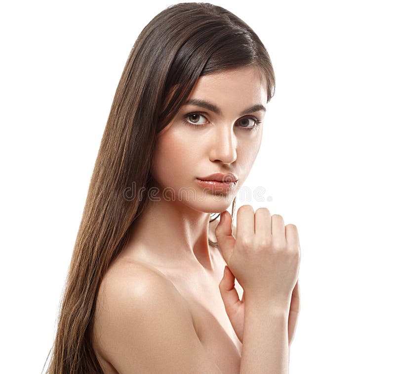 Portrait de visage de femme de beauté Beau Girl modèle avec la peau propre fraîche parfaite photos libres de droits Portrait de visage de femme de beauté Beau Girl modèle avec la peau propre fraîche parfaite photos libres de droits