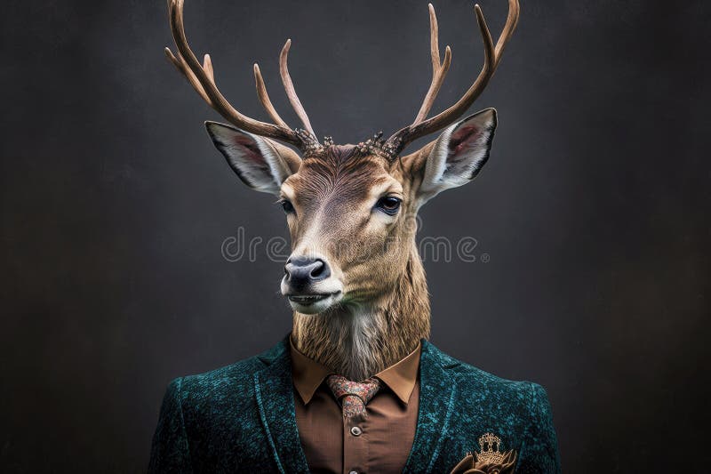 Portrait of Deer in an Expensive Business Suit Stock Illustration ...