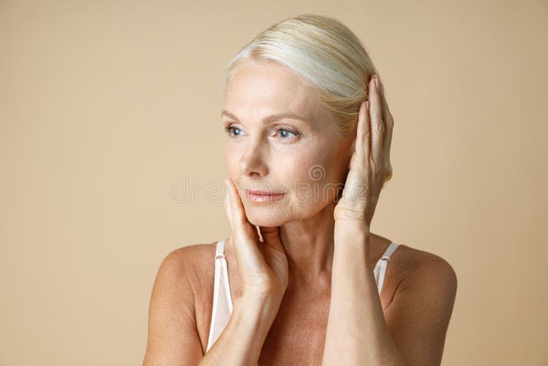 Mature Blonde Woman White Lingerie Stock Photos - Free & Royalty-Free Stock  Photos from Dreamstime