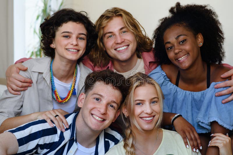 Portrait of Diverse Group of Friends with Mixed Races Having Fun ...