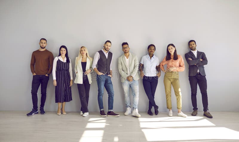 Portrait of Diverse Multiracial Employees Pose at Workplace Stock Image ...