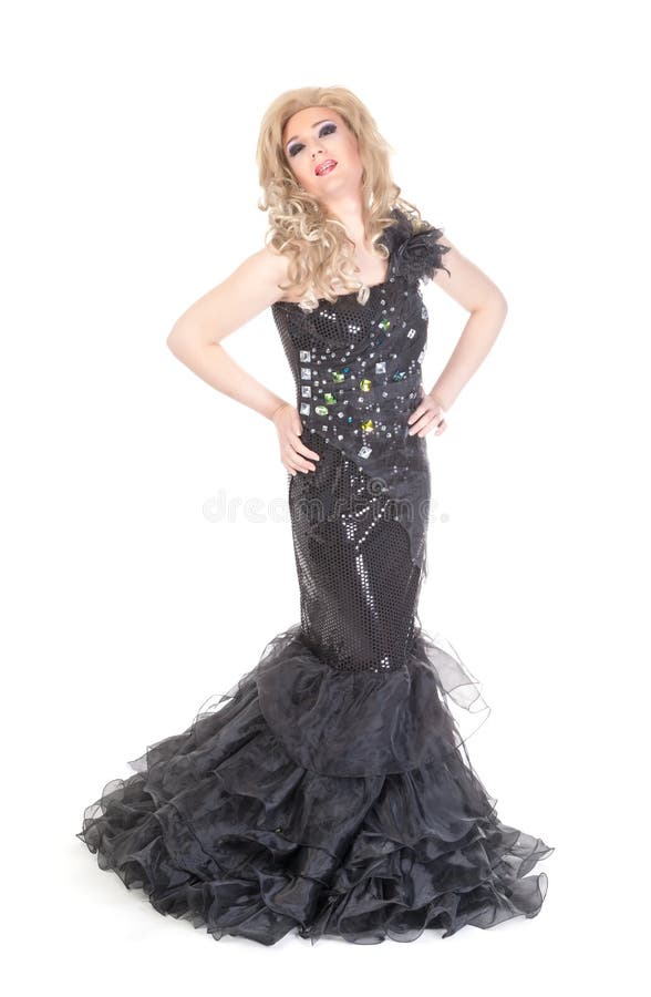 Portrait Of Drag Queen. Man Dressed As Woman Stock Photo Image of