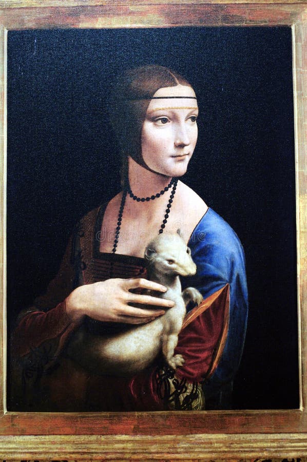 Portrait du ` s de Leonardo da Vinci d'une dame avec une hermine