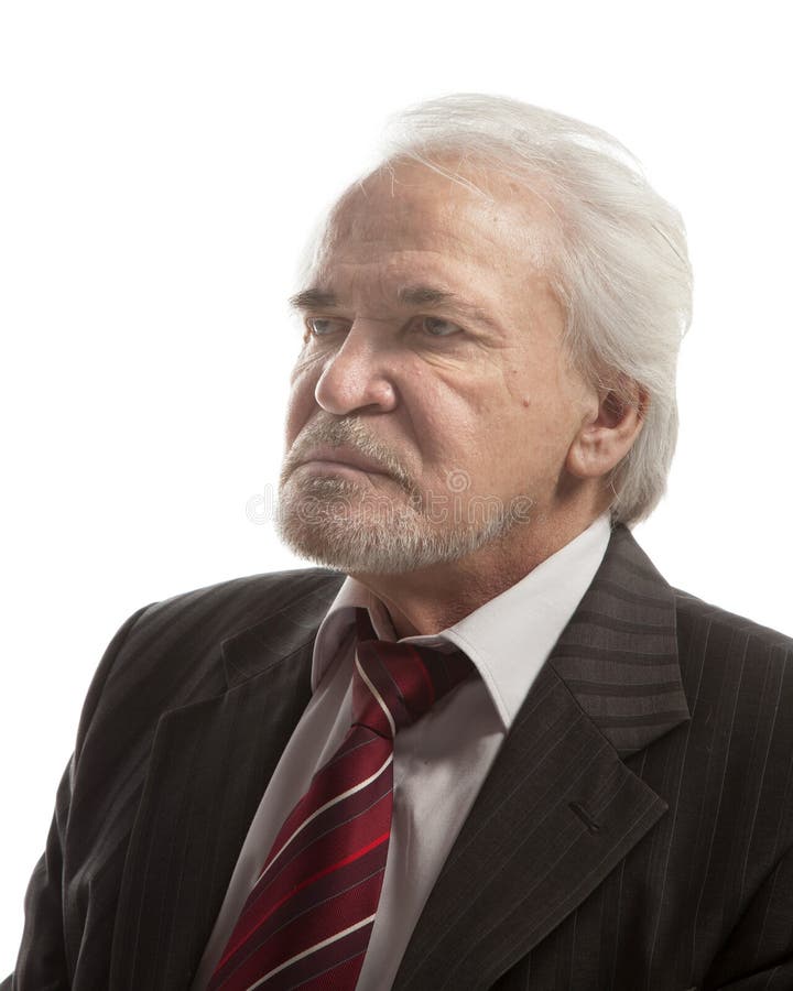 Portrait of an Elderly Businessman without a Tie Stock Image - Image of ...