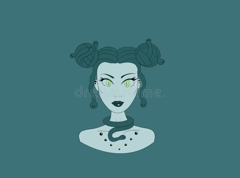 Gorgon Medusa Greek mythology, digital illustration Stock Illustration