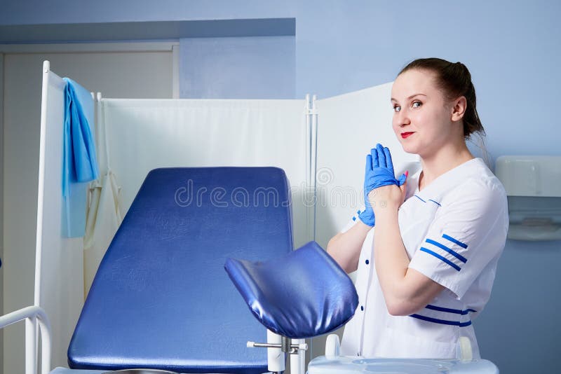 Portrait Of Experienced Doctor Fat Woman In Medical Office Stock P