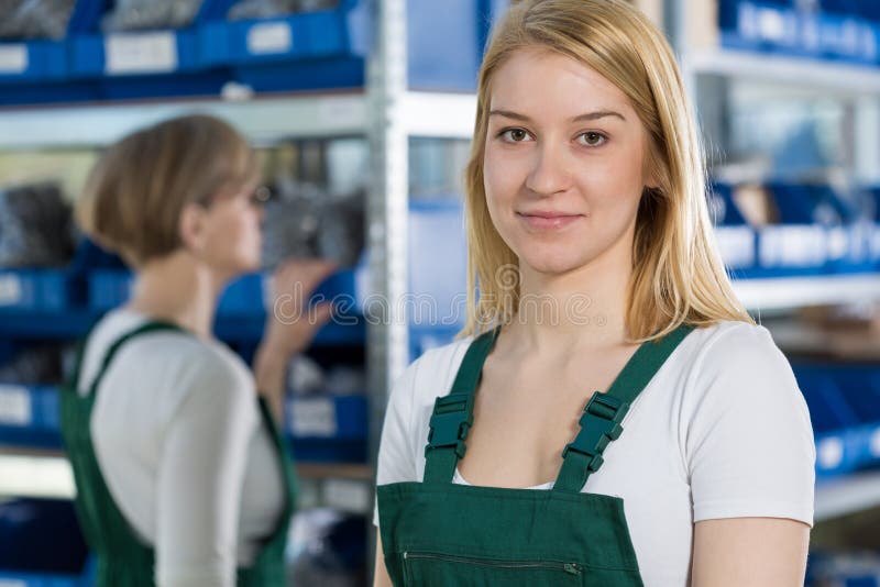 Portrait of factory worker stock images