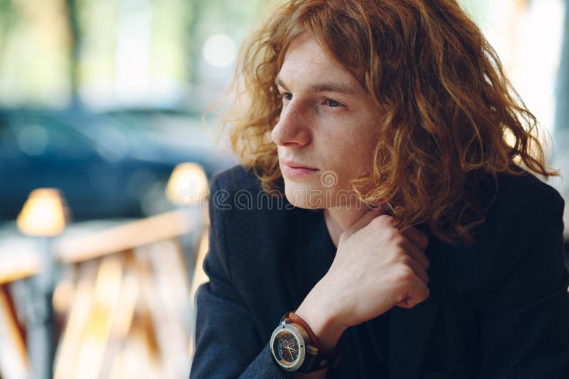 Portrait of fashionable reddish young man posing stock photography Portrait of fashionable reddish young man posing stock photography
