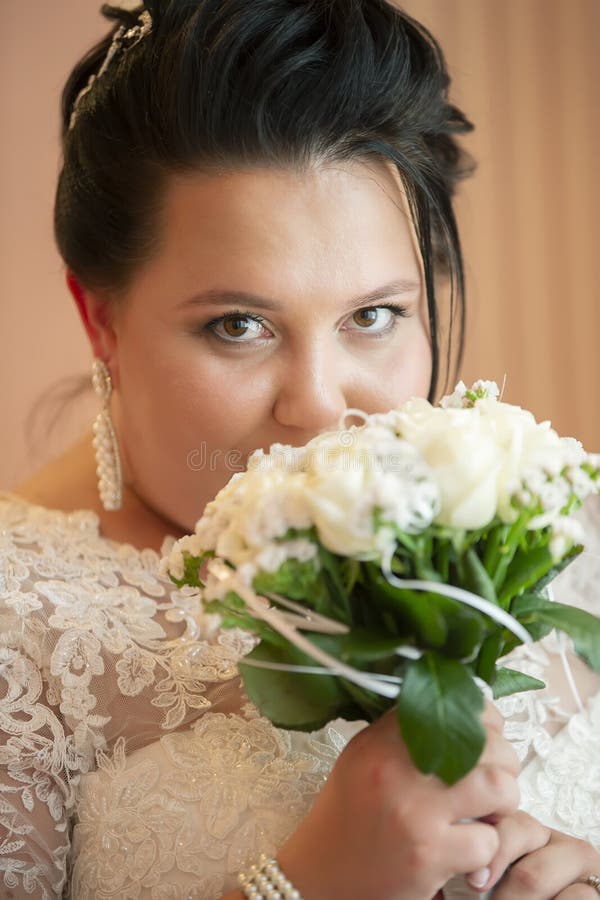 Portrait of a fat bride stock image ...