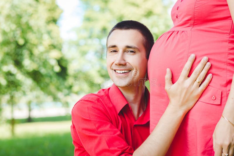 Portrait Of Father With Pregnant Wife Stock Image Image