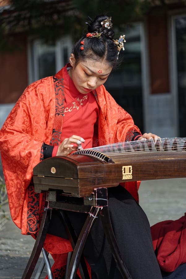 Portrait of a Female Chinese Musician Editorial Image - Image of ...