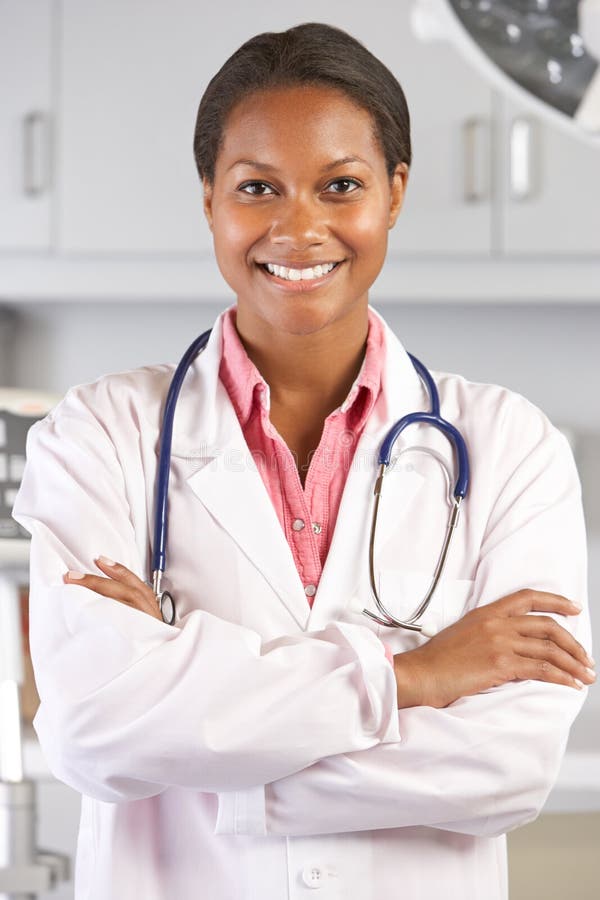 Portrait Of Female Doctor In Doctor's Office royalty free stock image Portrait Of Female Doctor In Doctor's Office royalty free stock image