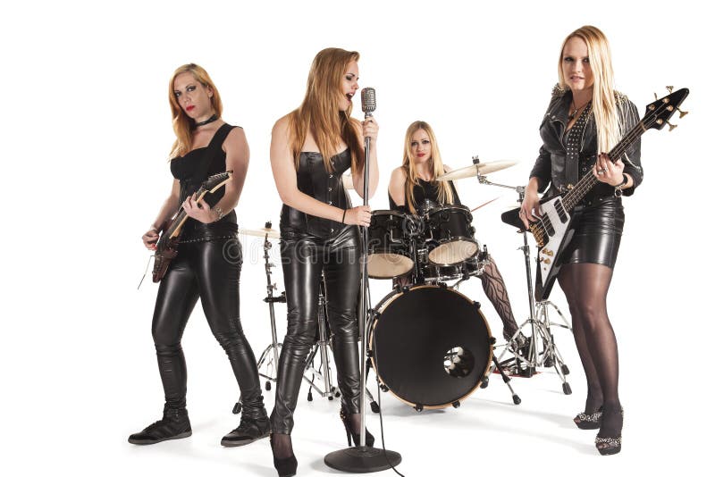 Portrait Of Female Music Band Stock Image Image of 
