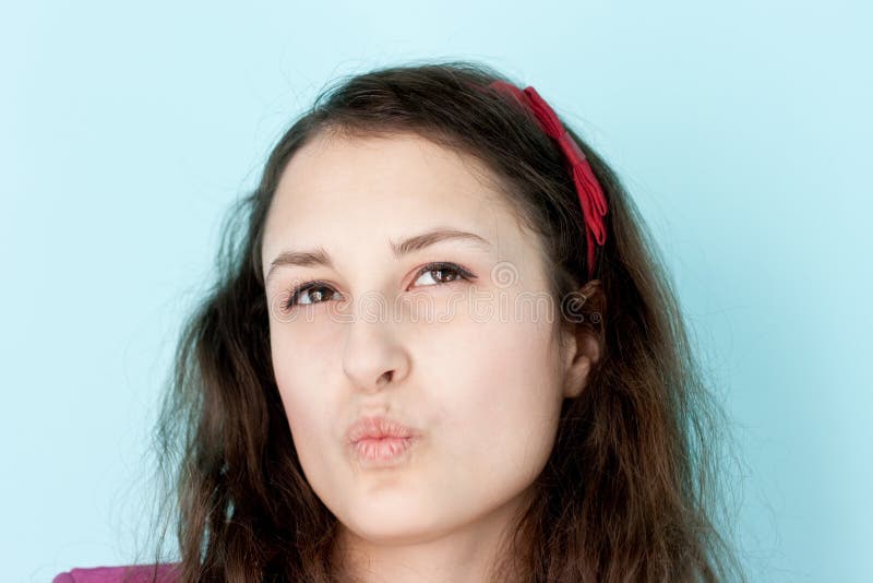 Portrait of a Female Thinking Stock Image - Image of closeup, model ...