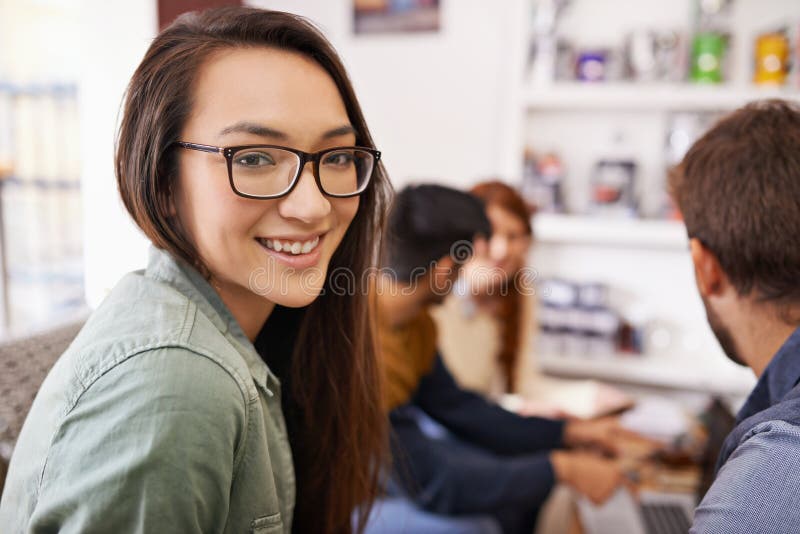 Woman, portrait and work break room in a office with workplace, smile and happy with coworkers. Staff, worker and relax creative team at the company coffee shop with entrepreneur and conversation. Woman, portrait and work break room in a office with workplace, smile and happy with coworkers. Staff, worker and relax creative team at the company coffee shop with entrepreneur and conversation.