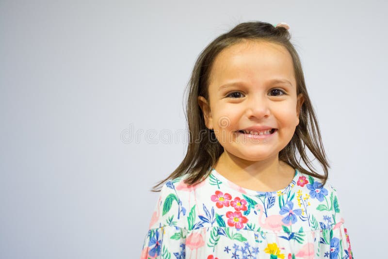 Portrait of a Five Year Old Girl Making Funny Faces Stock Image - Image ...