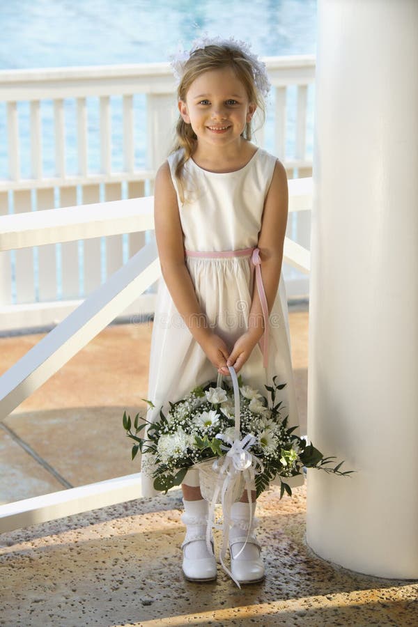 Portrait of flowergirl. stock photography
