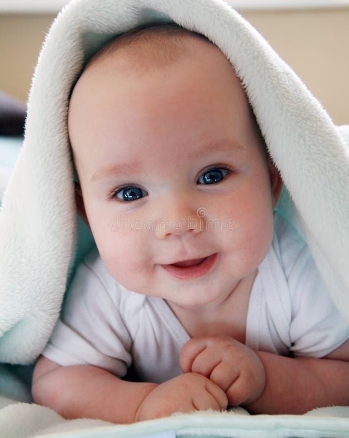 Portrait of four months old baby