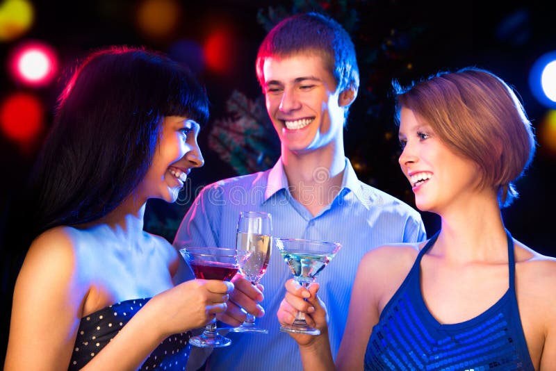 Two Couples Celebrating Together Stock Photo - Image of couple, party ...