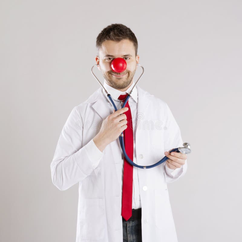 Funny doctor stock image. Image of stethoscope, isolated 30258505