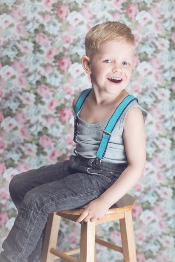 Portrait of Funny Little Boy Laughing Stock Photo - Image of handsome ...