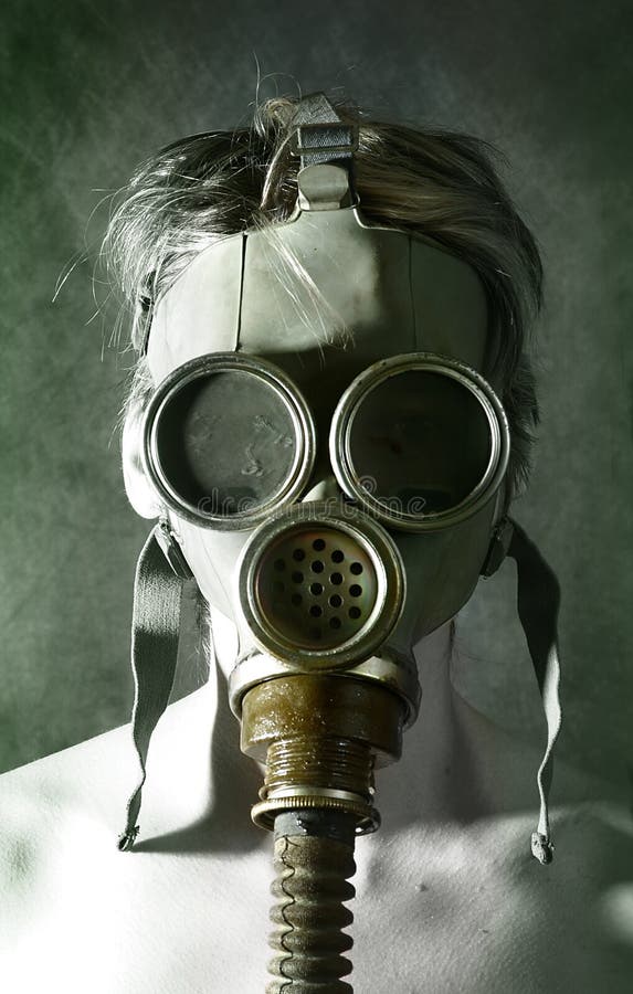 Portrait in gas mask