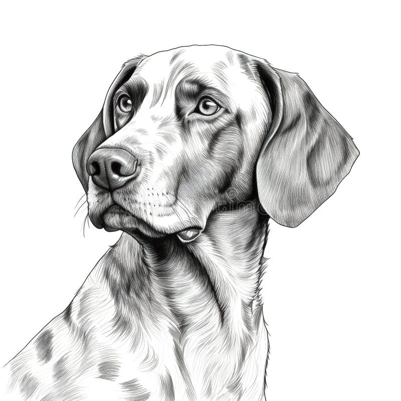 portrait German Shorthaired Pointer Dog ai generated. shorthair point, pet pointing, hound collar portrait German Shorthaired Pointer Dog illustration