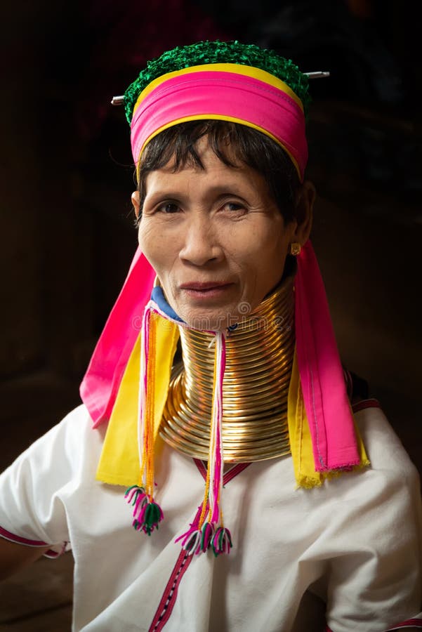 Portrait of a Giraffe Woman from the Karen Long Neck Tribe, Chiang Mai