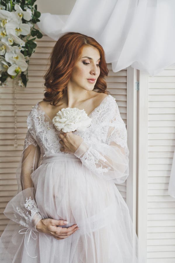 Portrait Of A Redhead Girl In A Transparent Negligee 6831. Stock Image ...