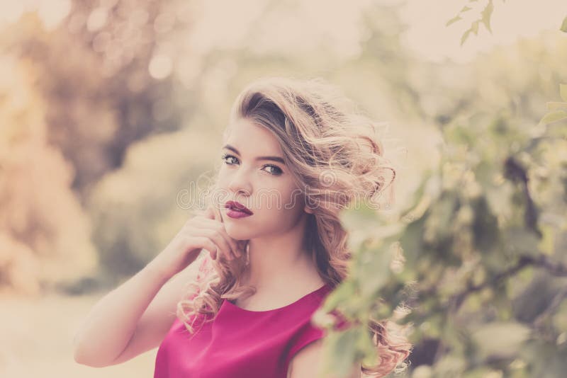 Portrait of a girl with curly hair. royalty free stock photography Portrait of a girl with curly hair. royalty free stock photography
