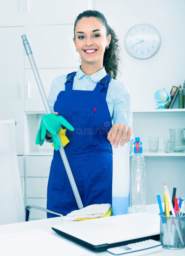 Portrait of Girl Doing Professional Cleanup Stock Image Image of