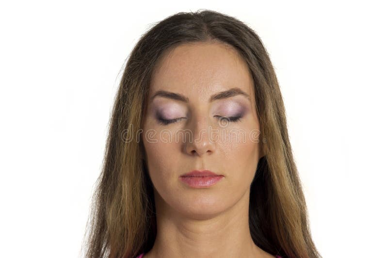 Portrait of a Girl with Eyes Closed Stock Image Image of pretty, girl 21079867