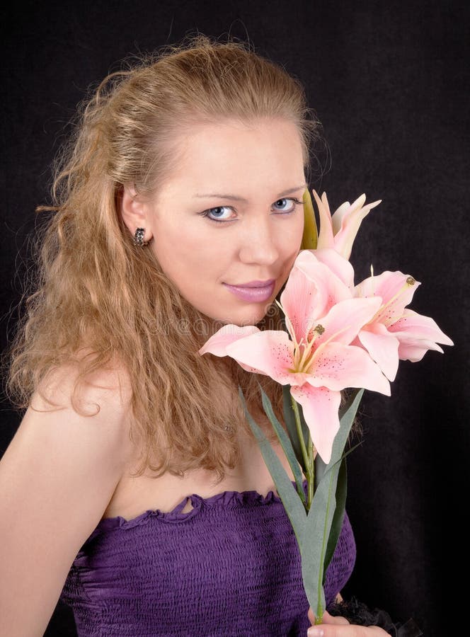 Portrait of a girl with a flower