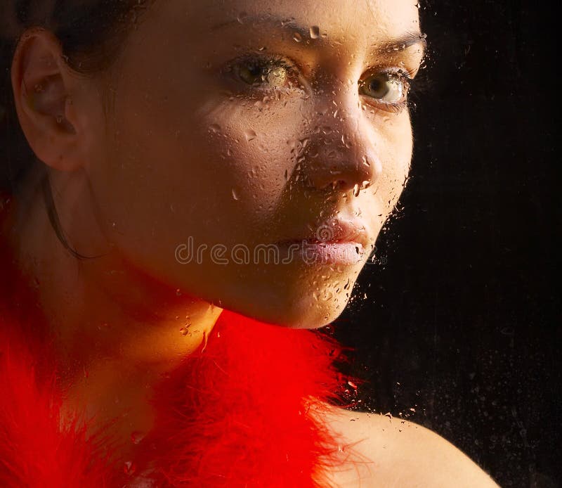 Portrait of the girl glass royalty free stock photos